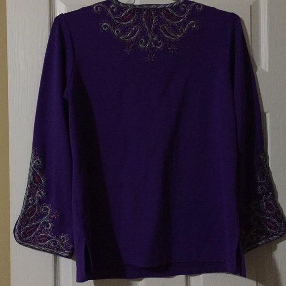 Bob Mackie Wearable Art Regal Purple Med Top NWOT - Picture 5 of 8